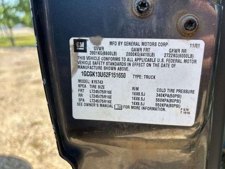 2002 Chevy Silverado 1500HD 6.5 Ft Box