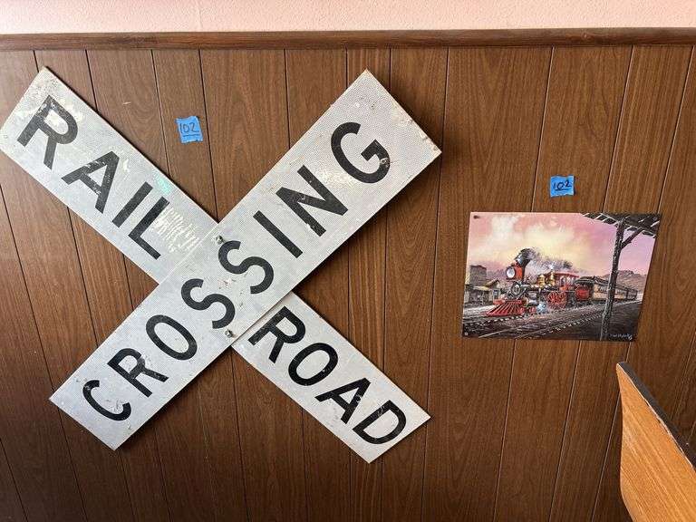 Railroad Crossing Sign & Other Railroad Picture