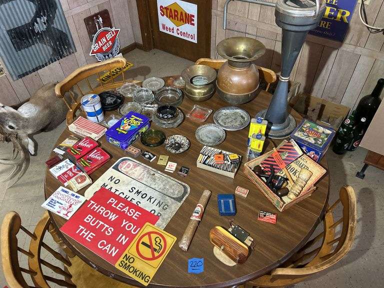 Table Top Full of Smoking & Tobacco Related Items