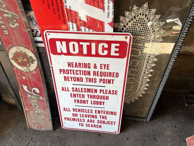 Collection Of Signs, Including A New Embossed Makita Sign