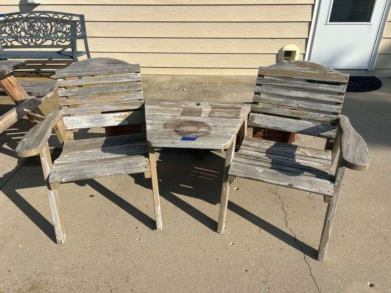 Wood Patio Chair Set & Porch Swing