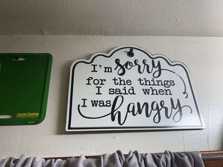 Hangry Signs & John Deere License Plate