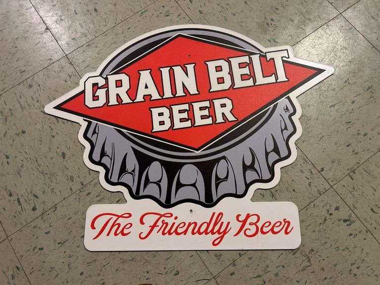Metal Grain Belt Beer Sign