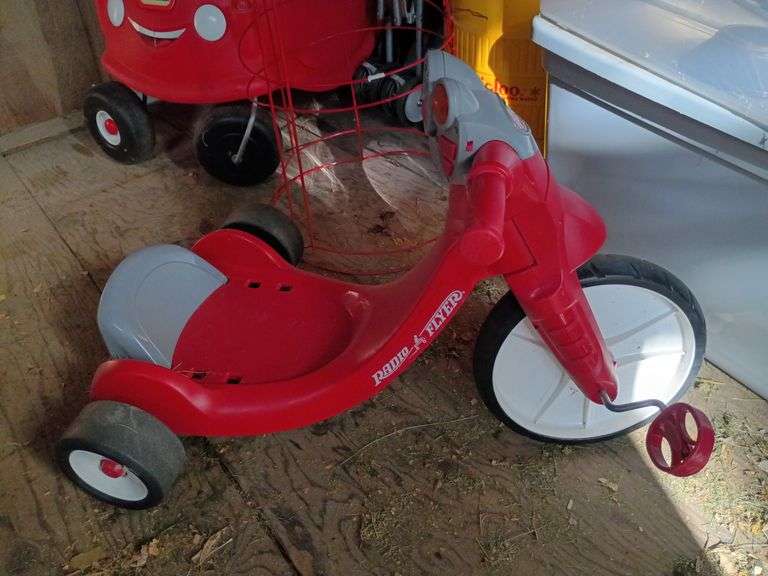 Tomato Cages, Totes, Plastic Radio Flyer Trike, Little Tikes Car, & More