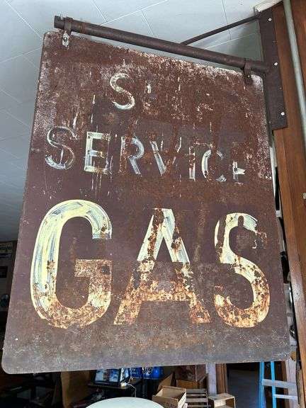Self Service Gas Metal Sign with Bracket
