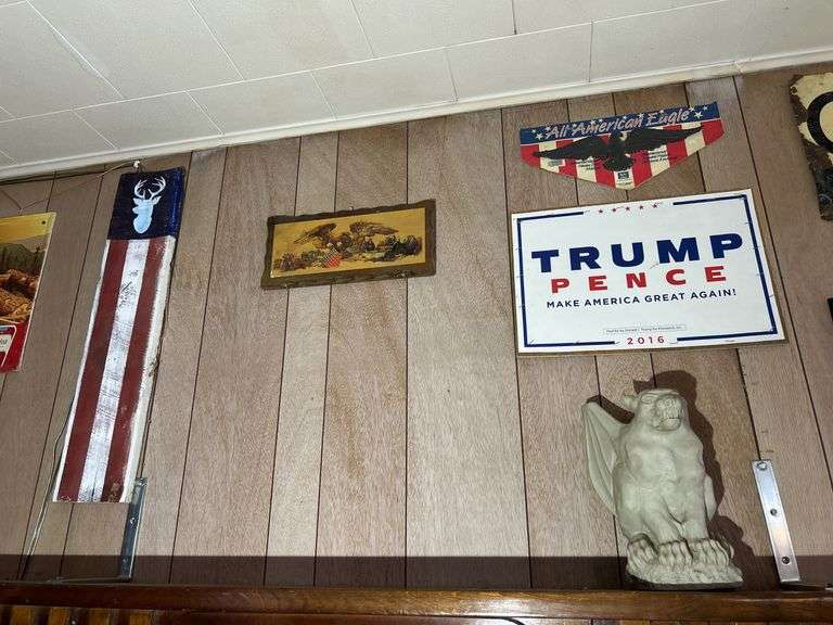 Plastic Gargoyle, Hunting Sign, Plastic Eagle, & More