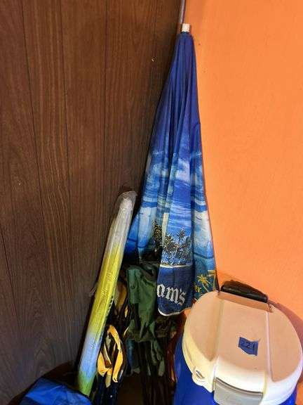Folding Chairs, Umbrellas, & Coolers