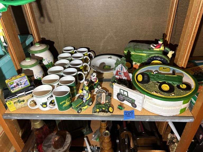 John Deere Canisters, Coffee Cups, Collector Plates, Cookie Jar, Figurines, & More