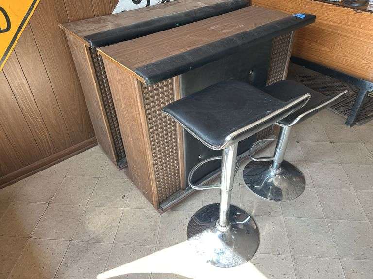 Home Bar Sections & Two Adjustable Height Stools