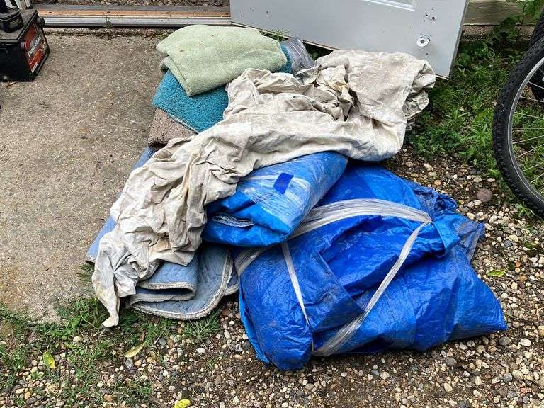 Collection of Tarps, Rugs, & Drop Cloth for Painting