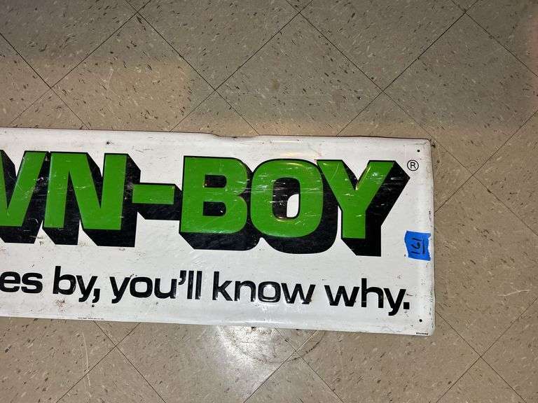 Embossed Lawn Boy Pressed Tin Sign
