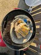 Two Red Charcoal Grills