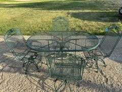 Oval Metal Patio Table & 4 Chairs