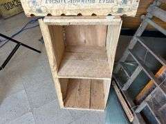 Collection of Wooden Boxes, Cupboard Part, Display Pieces, & Ribbed Glass