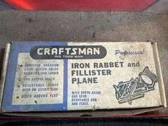 Craftsman Rabbet Plane, 1968 Chevy Owners Manual, Clipboard from Norma ND, Buck Knife, & Weathervane