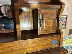 Old Waterbed Headboard Used as a Bar Back