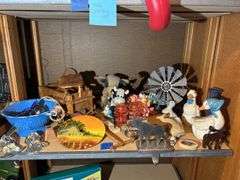 Figurines, Knick Knacks, Porcelain Strainer, Conestoga type Wagon, & More