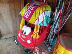Tomato Cages, Totes, Plastic Radio Flyer Trike, Little Tikes Car, & More
