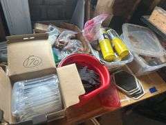 Contents of Tabletop - Tools, Wrenches, Painting Supplies, Fixtures, Copper Fittings, & Map Pro Gas