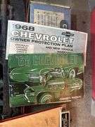 Craftsman Rabbet Plane, 1968 Chevy Owners Manual, Clipboard from Norma ND, Buck Knife, & Weathervane