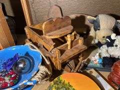 Figurines, Knick Knacks, Porcelain Strainer, Conestoga type Wagon, & More
