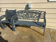 Metal Bench & Wood Chair