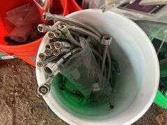 Tools, Dremel Machine, Pail of Door Bottoms, Pail of Plumbing, New Toilet Seat, & More