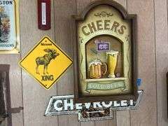 Group of Wall Hangings - Metal Signs, Hoofed Gun Holder, and More Decor