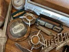Collection Of Vehicle Emblems, Lights, & Related Items