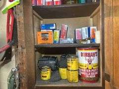 Items on the Wall & in the Cupboard - Extension Cords, Clamps, Bungee Cords, Yard Sprayers, Screws, 