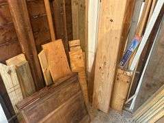 Collection of Wood Pieces, Small Step Ladder, & Drawer