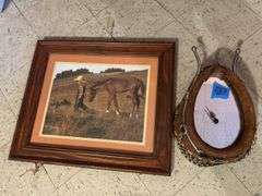 Small Horse Collar Mirror / Clock & A Jim Daly Print