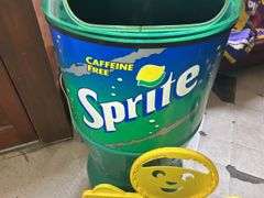 Large Sprite Bottle Cooler & Children at Play Sign