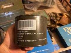 Trenching Tool, Metal Boxes, First Aid Kits, Gas Mask Parts, Pottery Water Bottle, & Pocket Knives