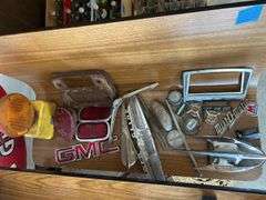 Collection Of Vehicle Emblems, Lights, & Related Items