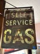 Self Service Gas Metal Sign with Bracket