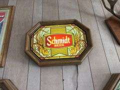 Three Schmidt Beer Signs
