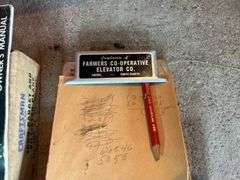 Craftsman Rabbet Plane, 1968 Chevy Owners Manual, Clipboard from Norma ND, Buck Knife, & Weathervane