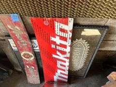 Collection Of Signs, Including A New Embossed Makita Sign
