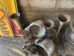 Victor Fan, Car Parts, Horns, & Griswold Stove (Broken)
