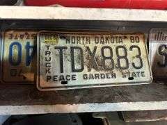 Shelf Of Items - License Plates, Tape Measure, Good Fire Extinguisher, Alternator, & More