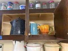 Enamel Coffee Pots, Other Enamel Pieces, Teapots, & Pitchers