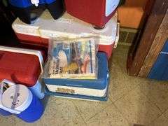 Folding Chairs, Umbrellas, & Coolers