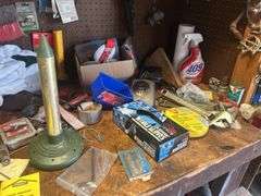 Contents of Countertop & Pegboard - Tools, Hardware, Shop Rags, & More