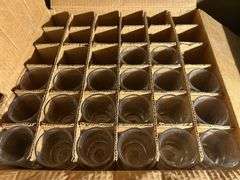 Heavy Glass Bar Glasses & a Collection of Metal Letters
