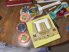 Pinback Buttons, Advertising, Placemats Including John Deere, & Henry Ford's Book "My Life