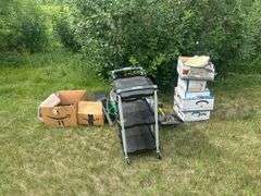 Jumper Cables, Toilet Parts, Folding Cart, Folding Hand Cart, New Light Fixtures, & More