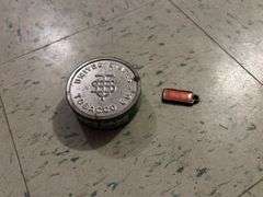 North Dakota Dav Keychain Tag & A Happy Days Tobacco Canister