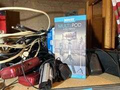 12 Volt Cooler, Walkie Talkies, Camera Tripod, Sound Bars, Cords, Rocket Fish Headphones, & More