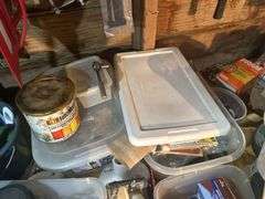 Contents of Tabletop - Tools, Wrenches, Painting Supplies, Fixtures, Copper Fittings, & Map Pro Gas